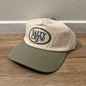 Salty Crew America A-Frame Snapback Hat - Olive / Cream - New With Tags
